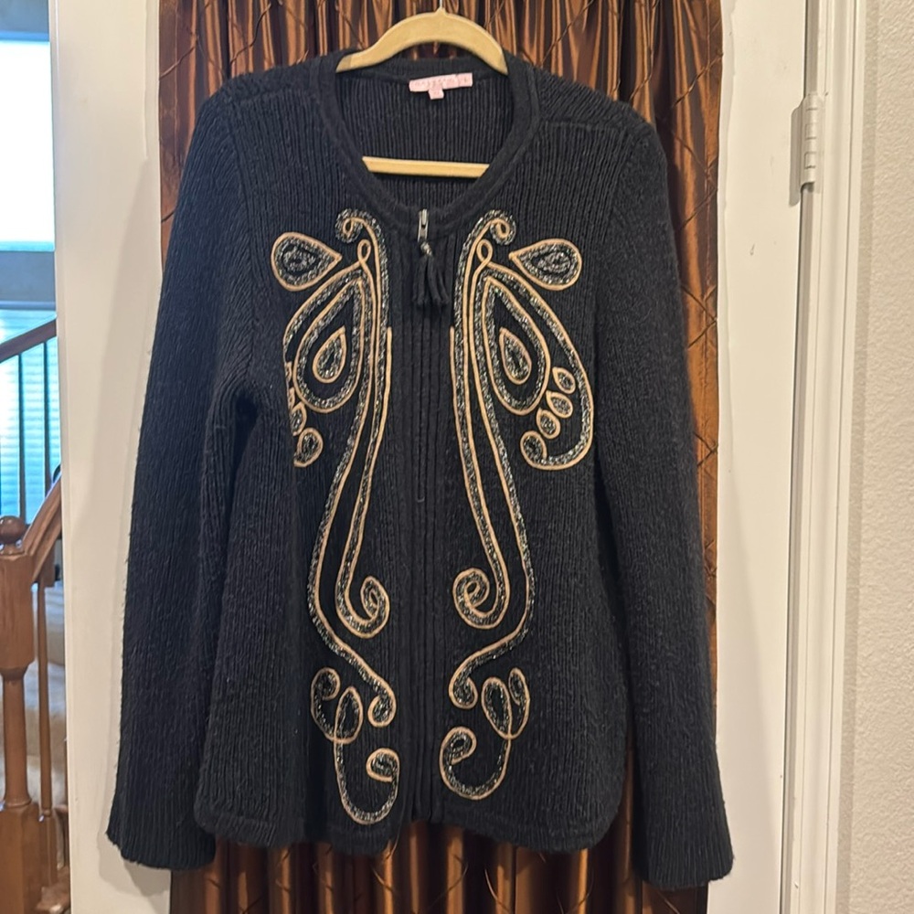 Calypso St Barth Embroidered Sweater Size L